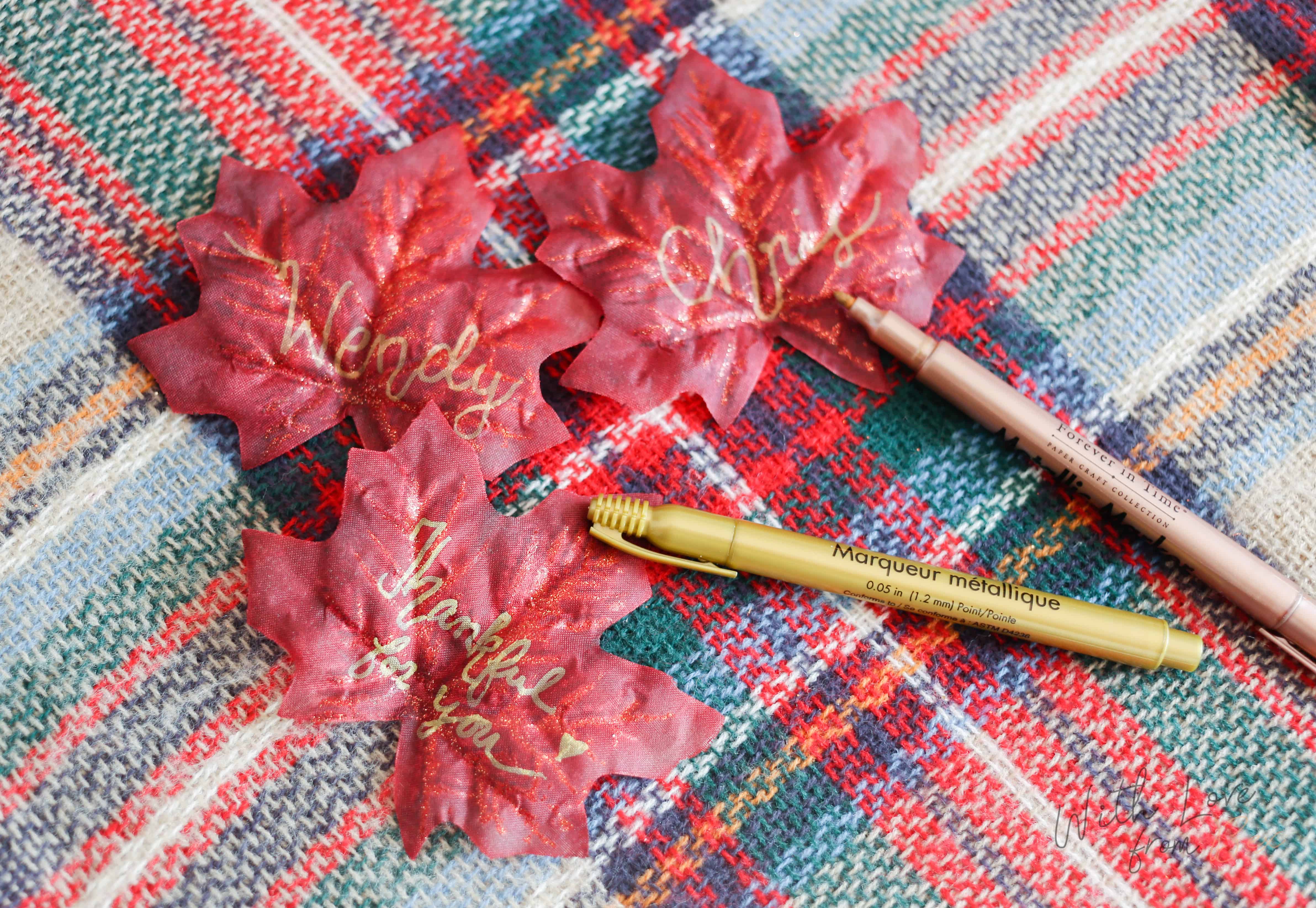 DIY Place Card Fall Leafs