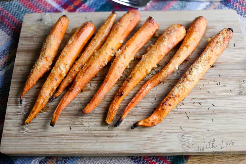 Roasted Parmesan Garlic Carrots