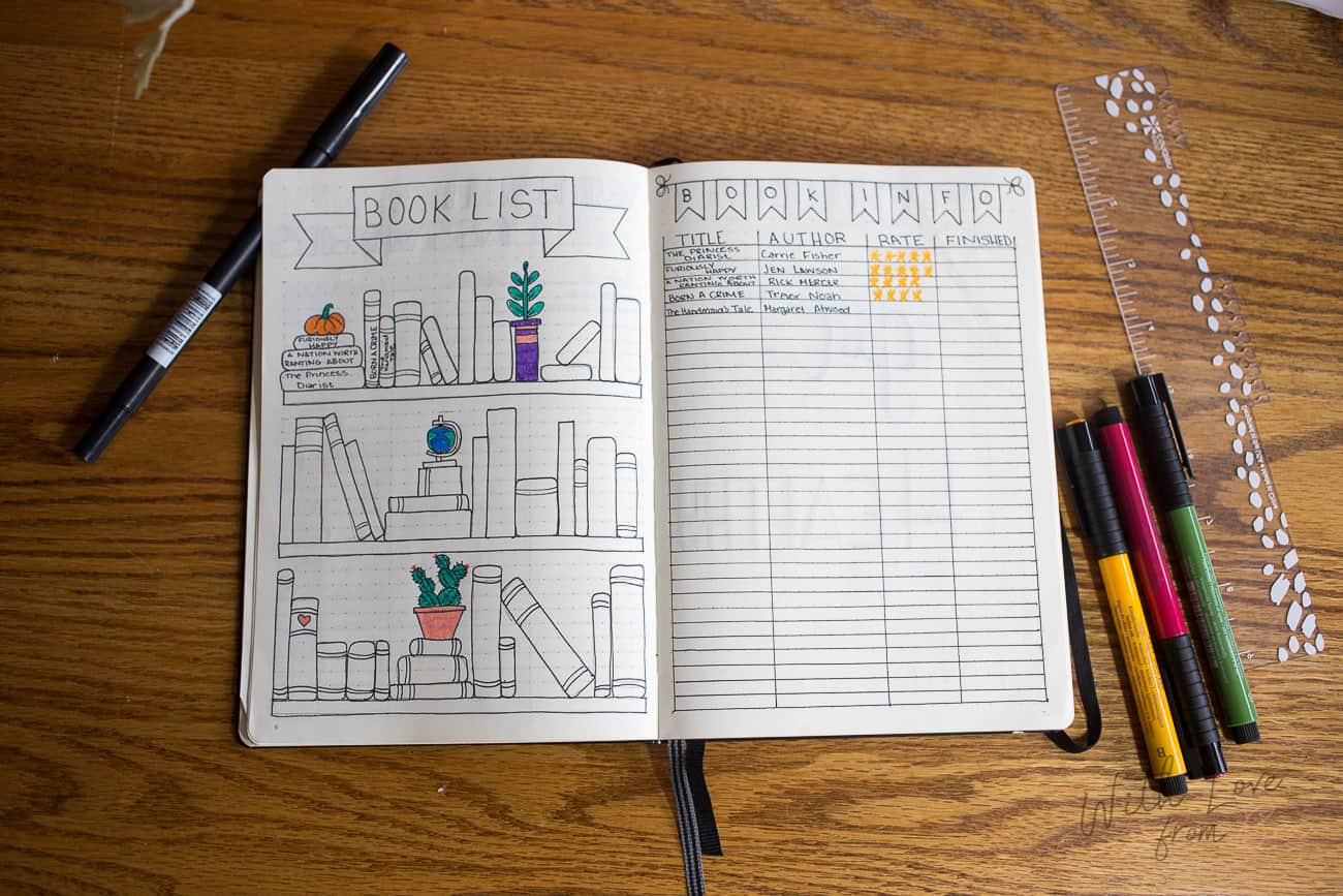 ideas for bullet journal lists