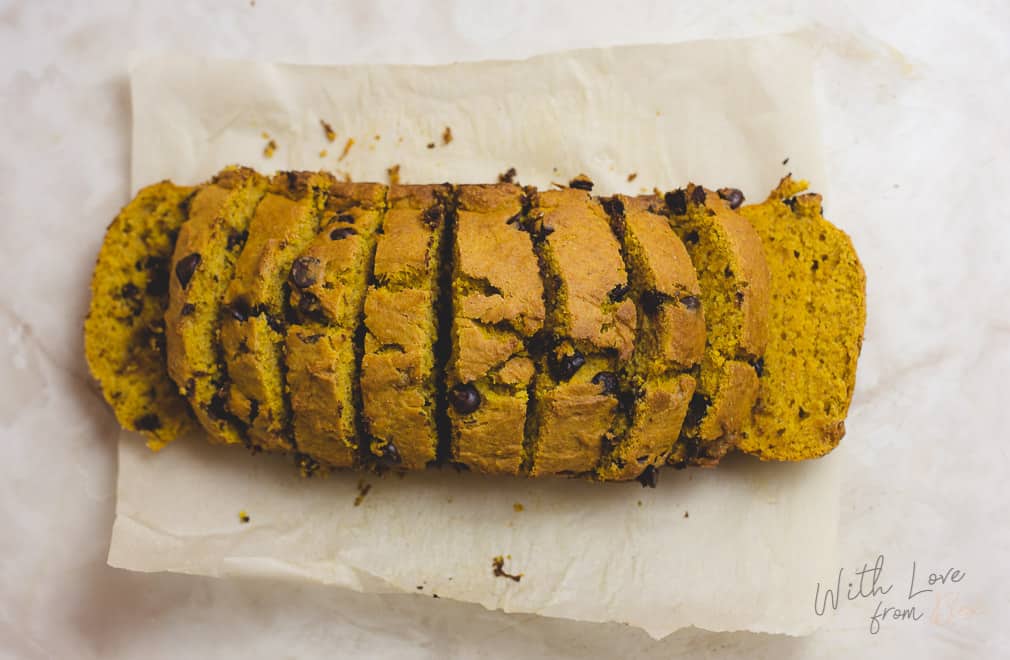 Chocolate Chip Pumpkin Bread Fall Healthy