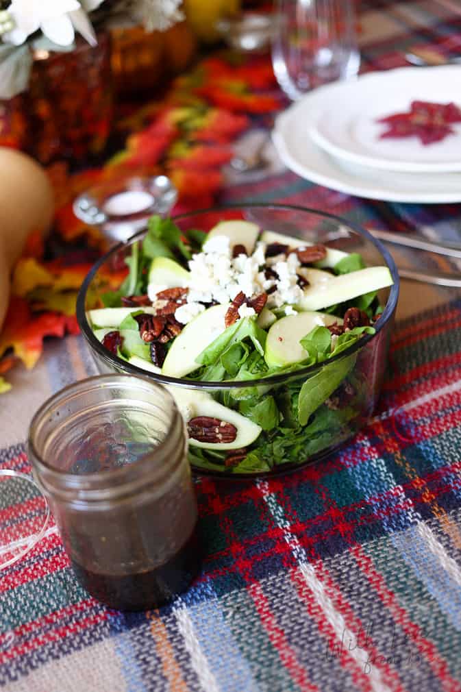 Apple Pecan Salad with Honey Balsamic dressing