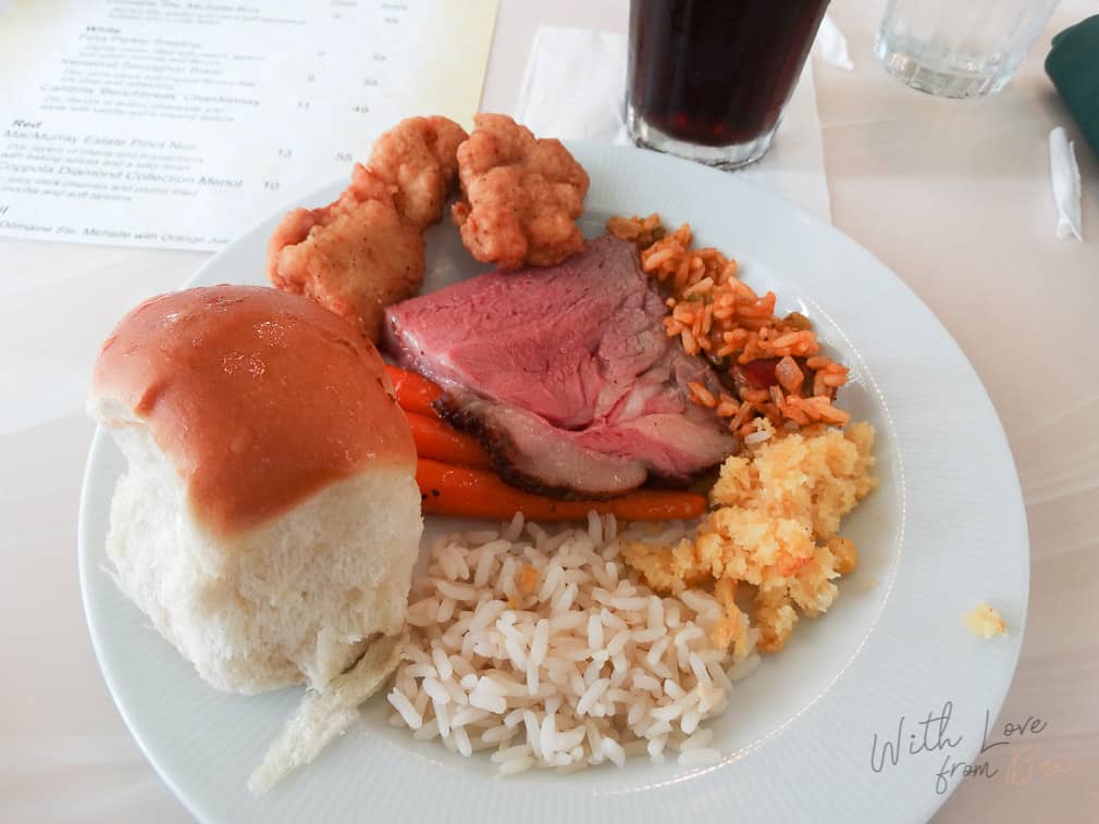 plate of food from Crystal Palace at Magic Kingdom