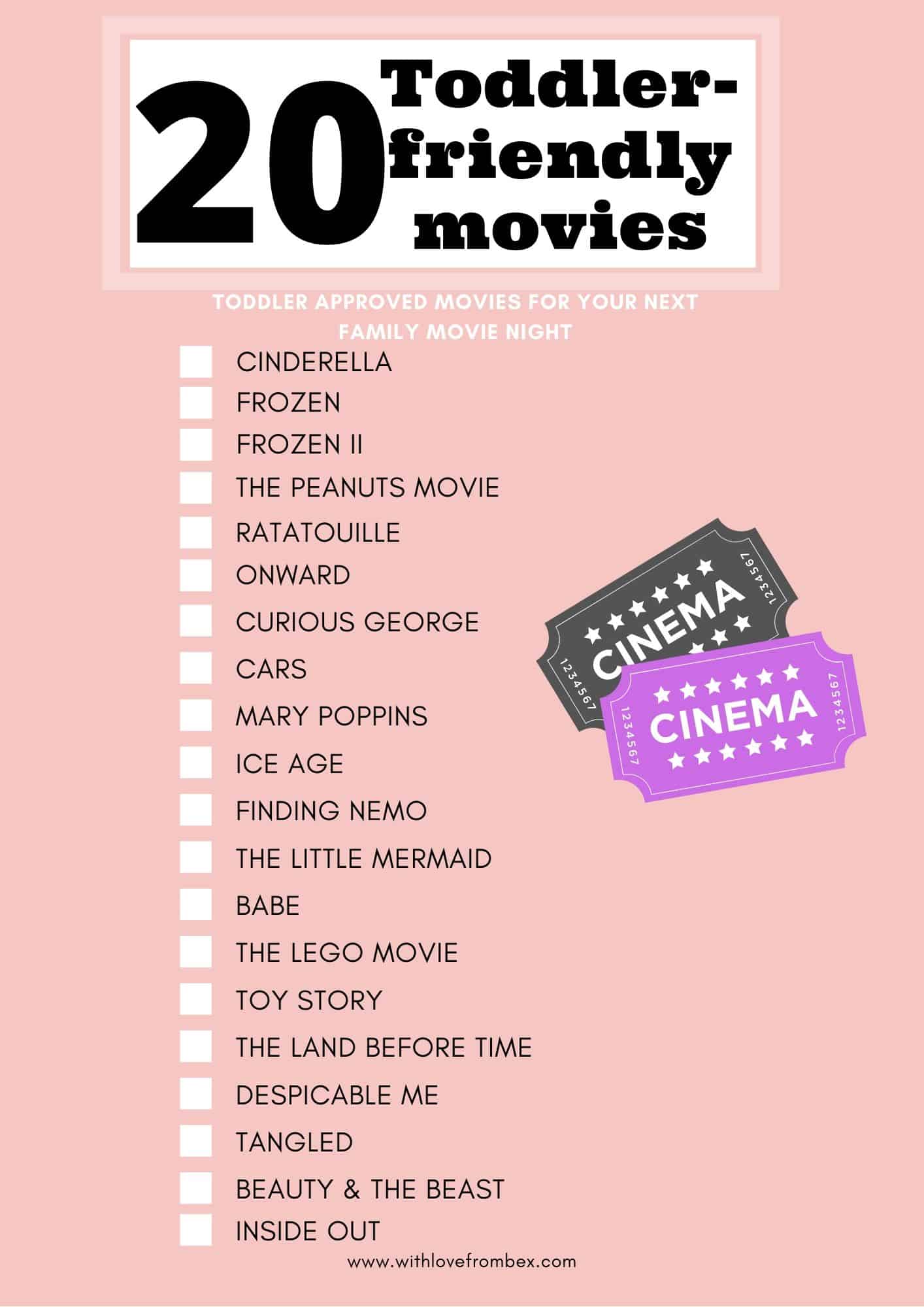 20 ToddlerFriendly Movies With Love From Bex